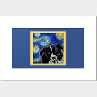 Border Collie Starry Night Posters and Art